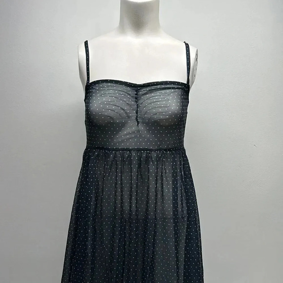 Free People Intimately Madeline Slip Dress Sheer Polka Dot New Navy Size Small - Picture 4 of 10